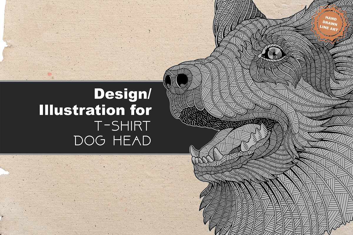Dog T-shirt design (Hand drawn) in Illustrations - product preview 8