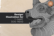 Dog T-shirt design (Hand drawn)