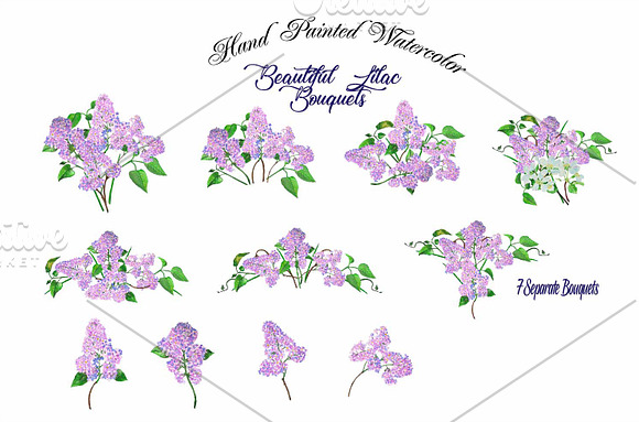 Lilac Spring Bouquets in Illustrations - product preview 1