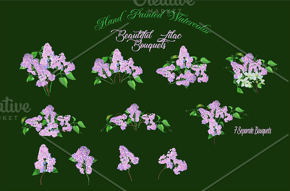Lilac Spring Bouquets in Illustrations - product preview 2
