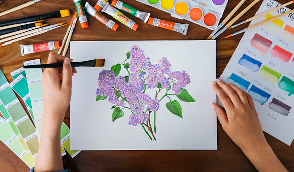 Lilac Spring Bouquets in Illustrations - product preview 5