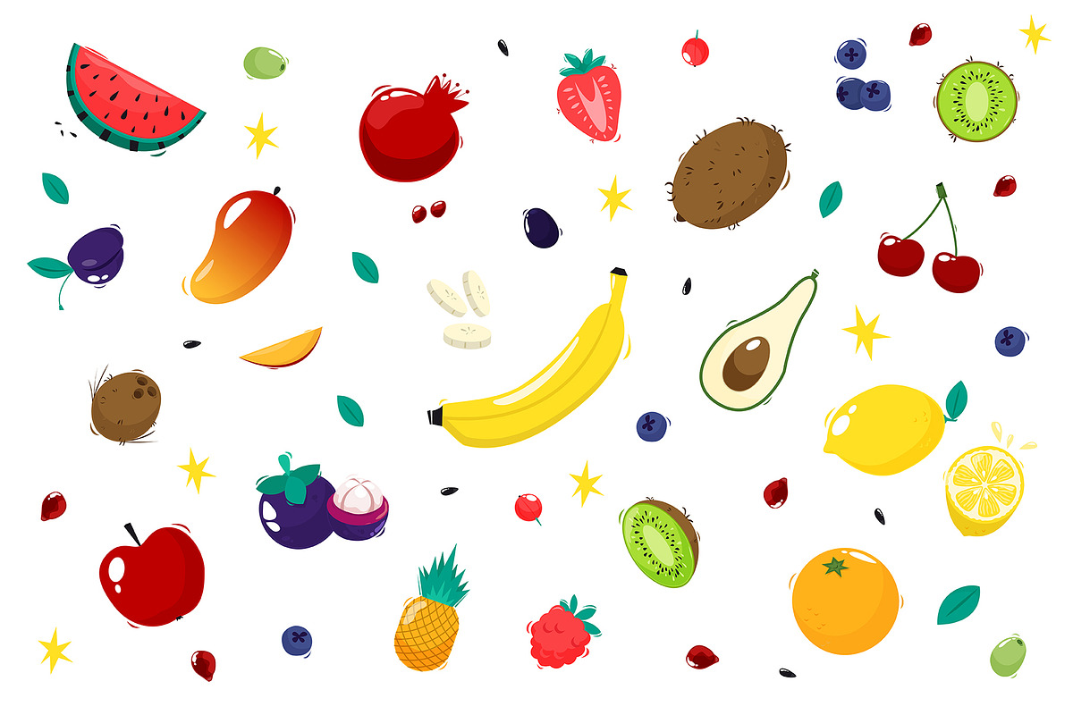 Set fruits. Vector illustration in Illustrations - product preview 8