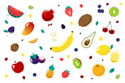 Set fruits. Vector illustration