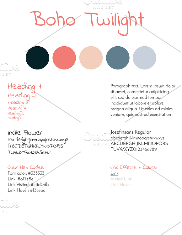 Boho Twilight Blog Branding Kit in Photoshop Color Palettes - product preview 1