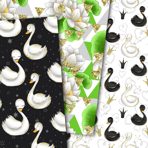 Wild swans patterns in Illustrations - product preview 1