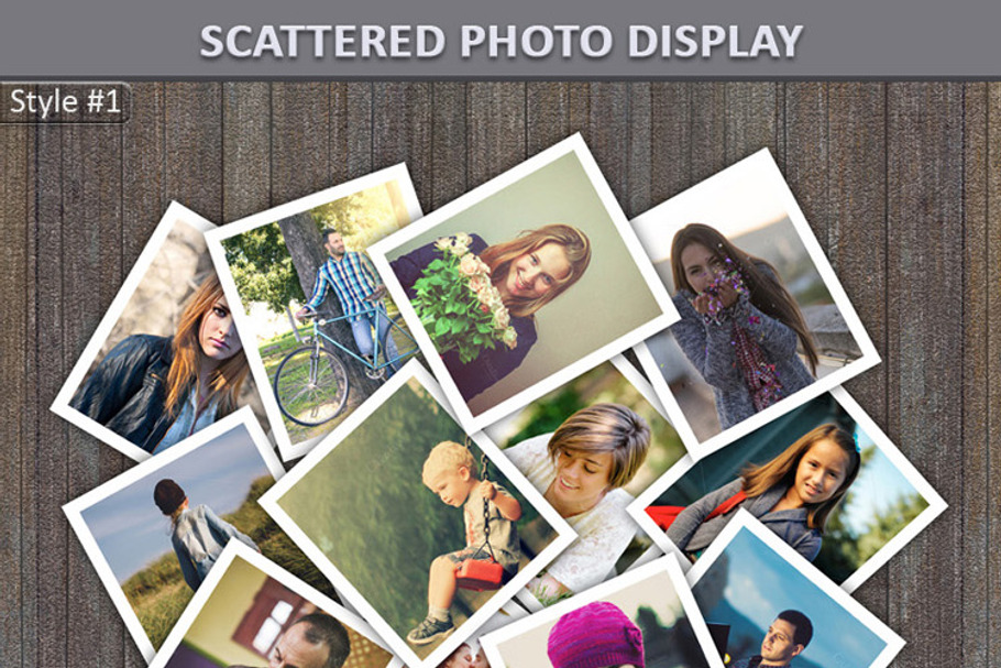 Scattered Photo Display Mock-Up in Print Mockups - product preview 8