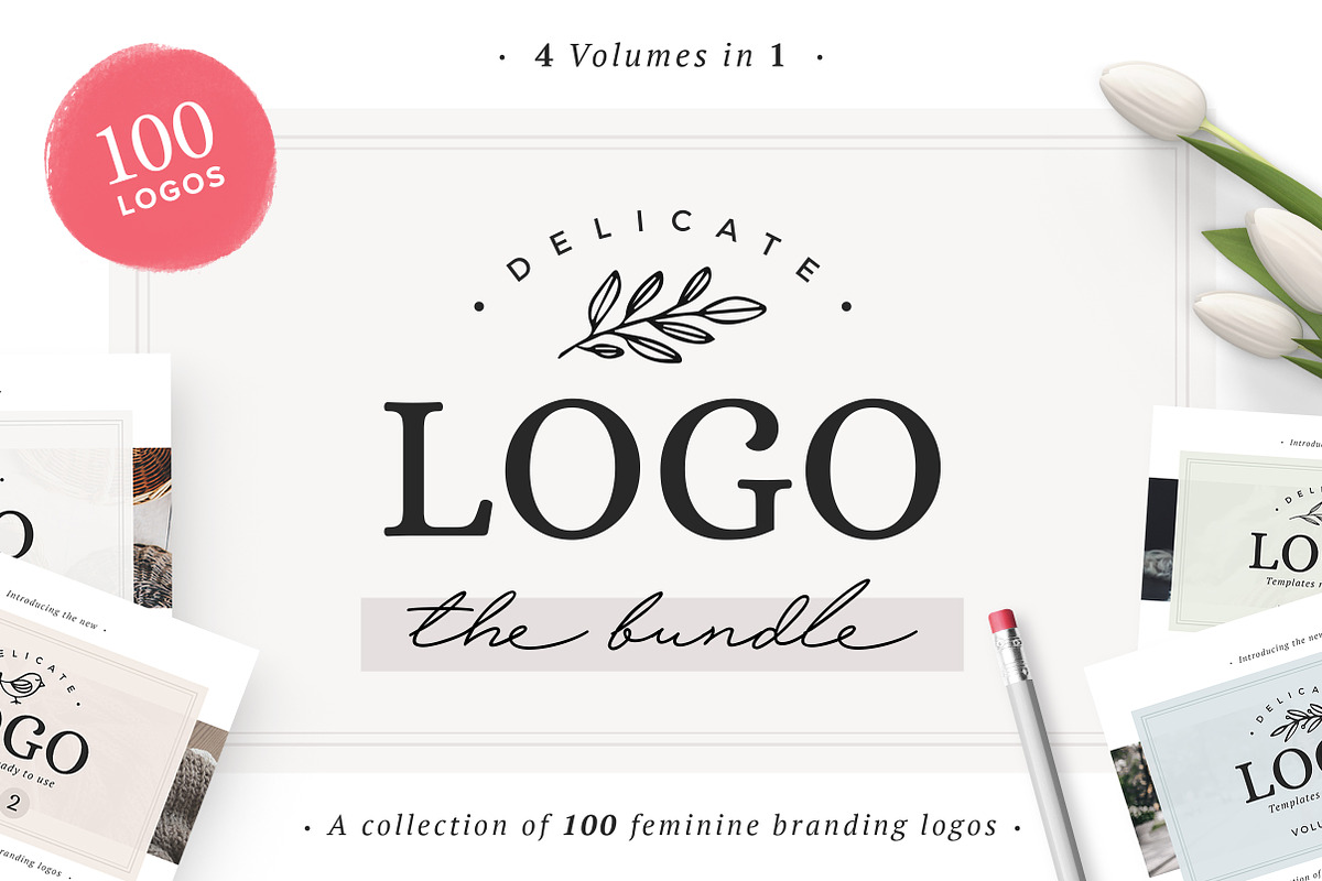 100 Delicate Feminine Logos in Logo Templates - product preview 8