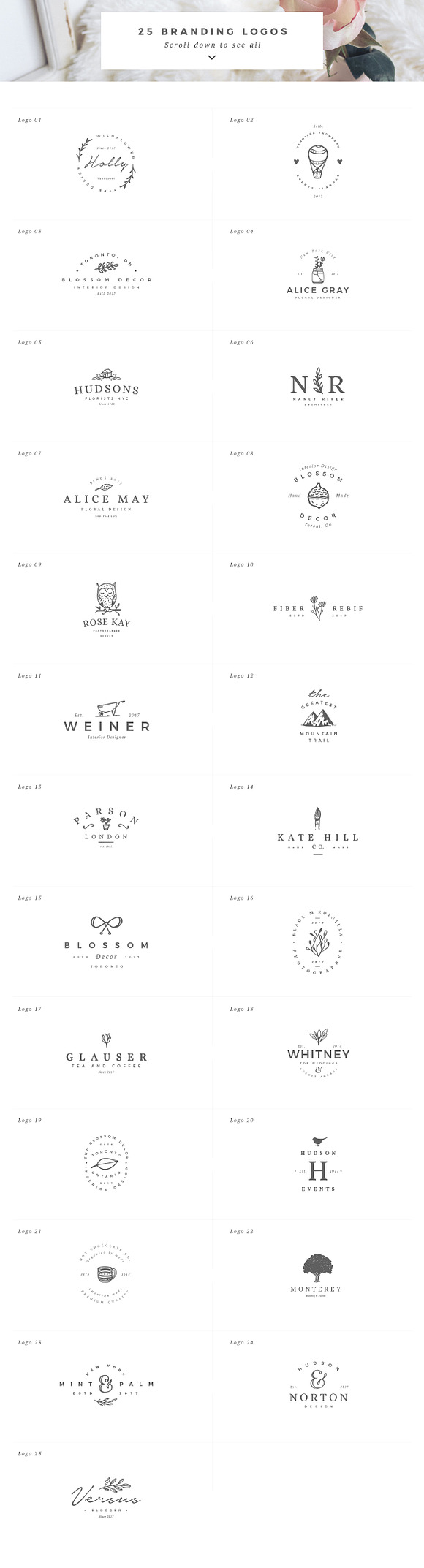 100 Delicate Feminine Logos in Logo Templates - product preview 4