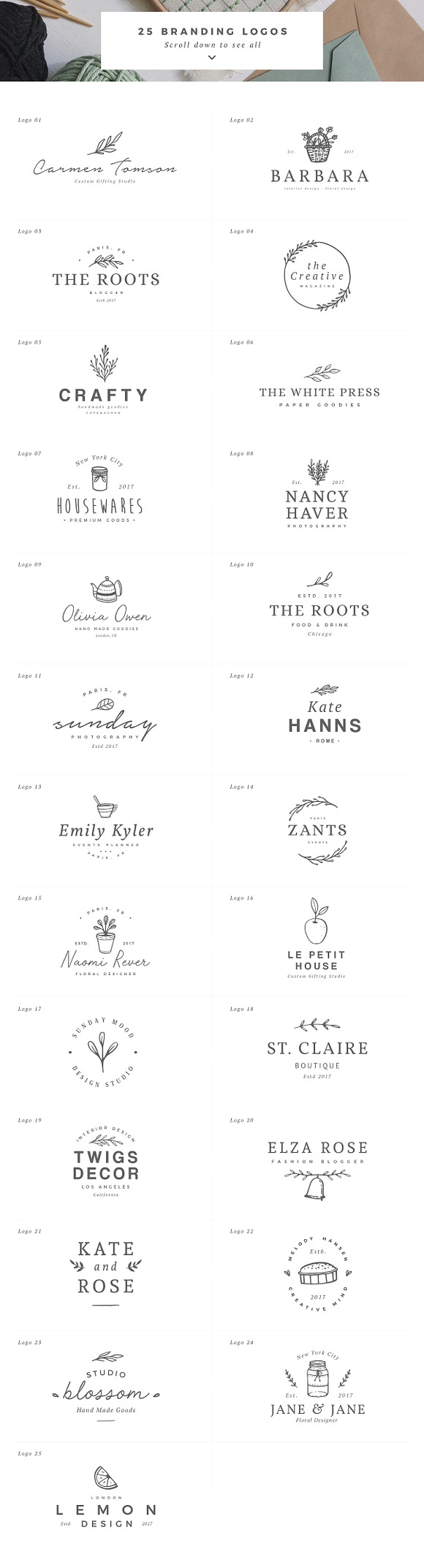 100 Delicate Feminine Logos in Logo Templates - product preview 6
