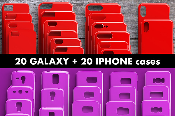 20 Galaxy + 20 iPhone cases 