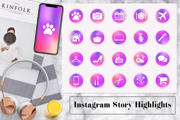 Colorful Instagram Story Icons in Instagram Templates - product preview 1