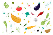 Set vegetables. Vector illustration
