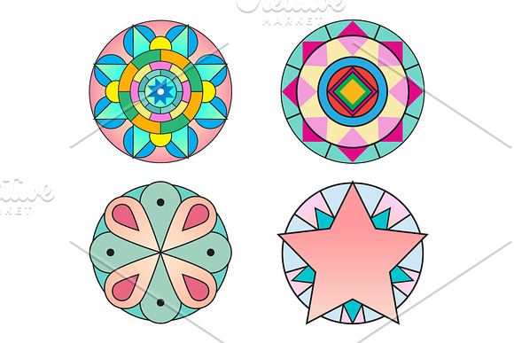 16 COLORFUL MANDALA PACK  in Illustrations - product preview 5