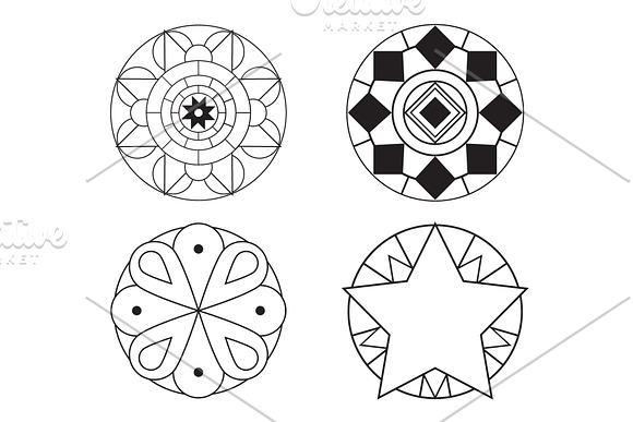 16 COLORFUL MANDALA PACK  in Illustrations - product preview 6