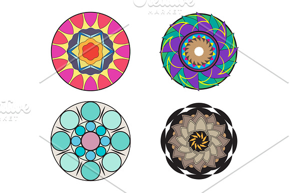 16 COLORFUL MANDALA PACK  in Illustrations - product preview 7