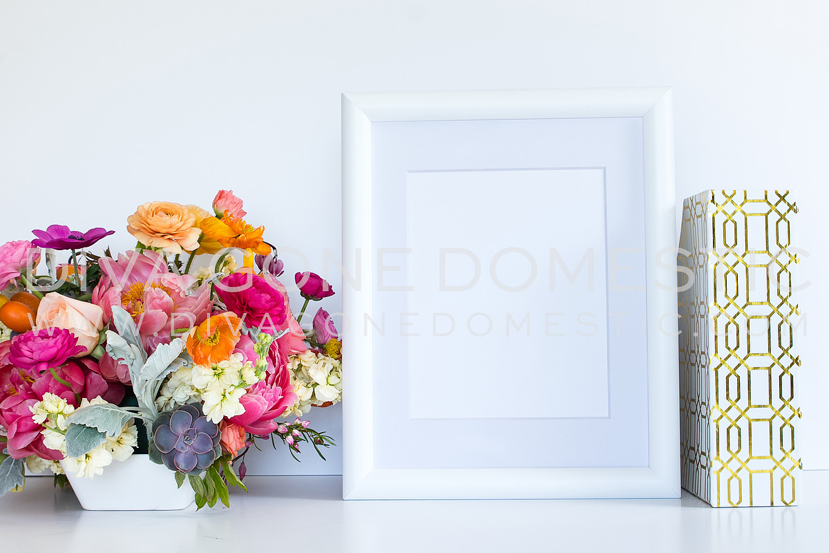 Styled Stock Photo - Flowers & Frame in Print Mockups - product preview 8