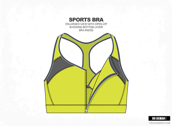 Women Sports Bra Vector Fashion in Illustrations - product preview 1