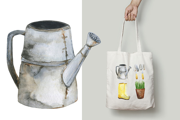 Gardening. Watercolor set in Illustrations - product preview 3