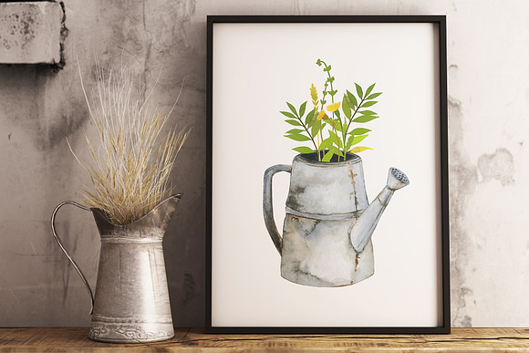 Gardening. Watercolor set in Illustrations - product preview 5