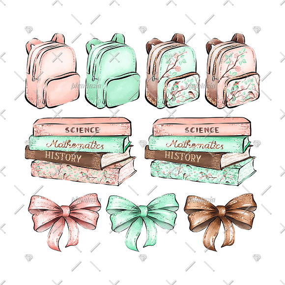 Back To School Cliparts in Illustrations - product preview 7