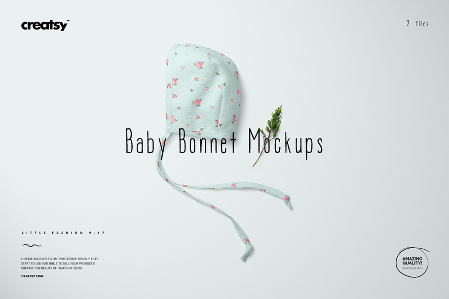 Baby Bonnet Mockup Set in Product Mockups - product preview 8