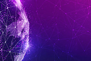Blockchain technology futuristic hud ultraviolet banner.