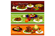 Bulgarian cuisine restaurant banner of lunch menu
