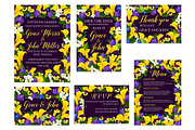 Wedding floral banner for invitation template