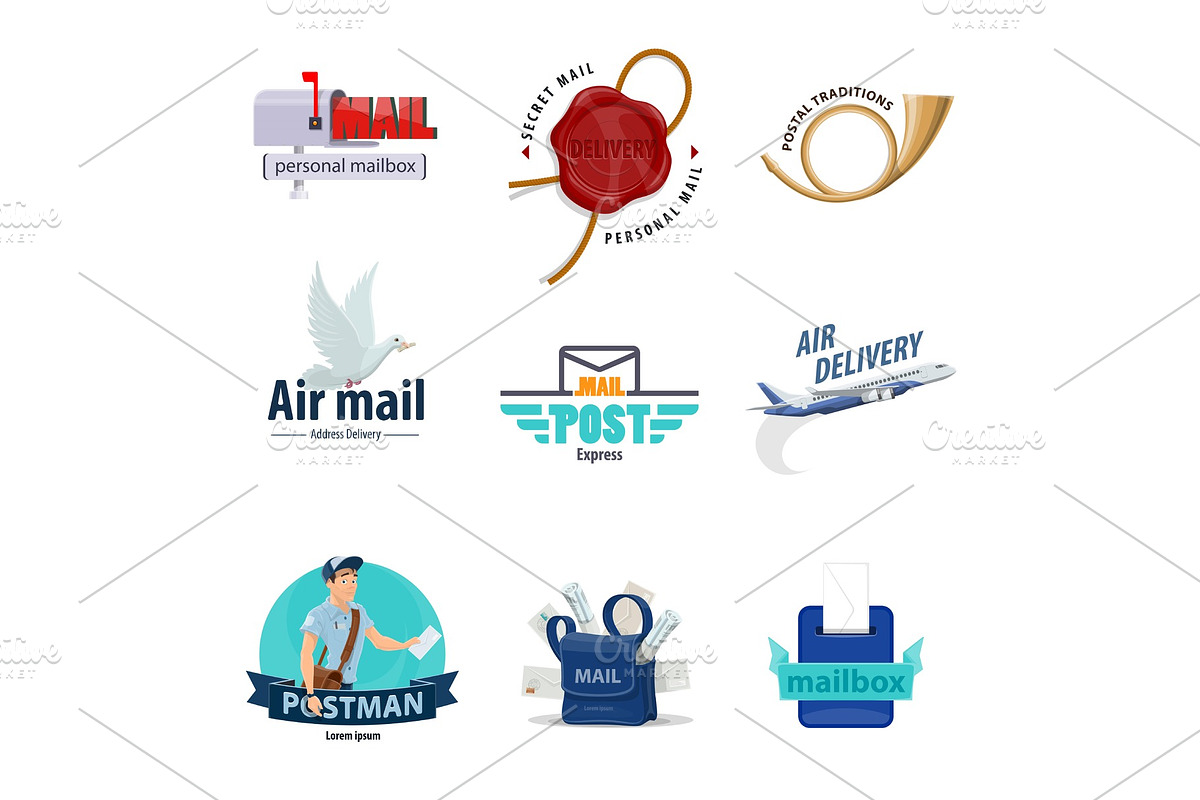 Postal service icon for post, mail delivery design in Illustrations - product preview 8