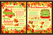 Autumn sale shop discount vector leaflet or poster