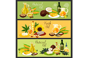 Natural oil with ingredient banner for food design