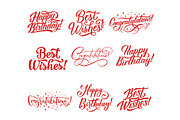 Congratulations lettering for greeting card design