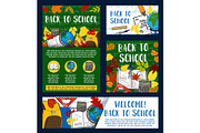 Welcome back to school greeting banner design