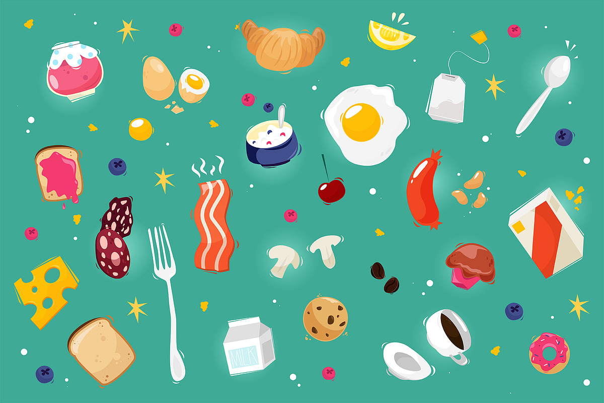 Set breakfast. Vector illustration in Illustrations - product preview 8