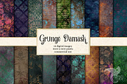 Grunge Damask Digital Paper