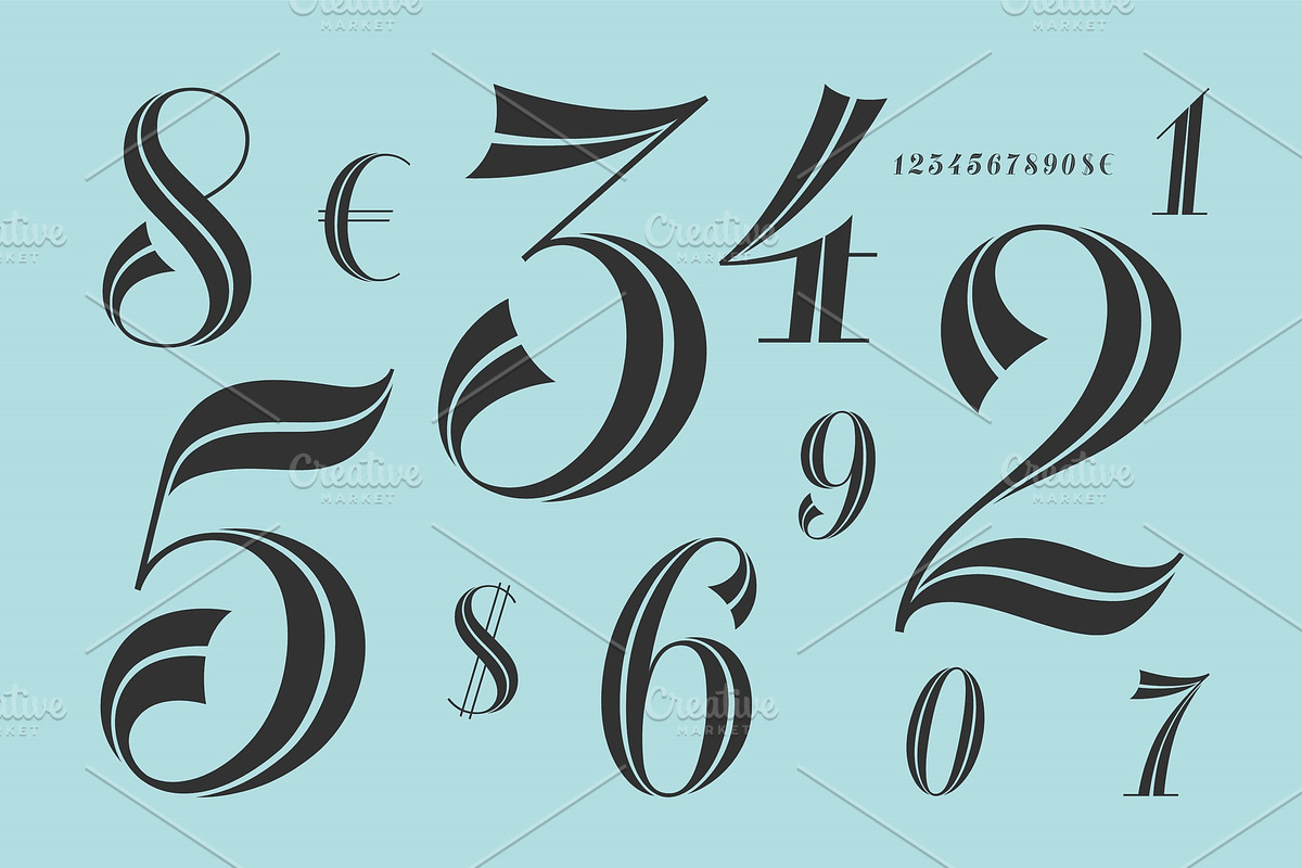 Classical elegant alphabet and font in Illustrations - product preview 8