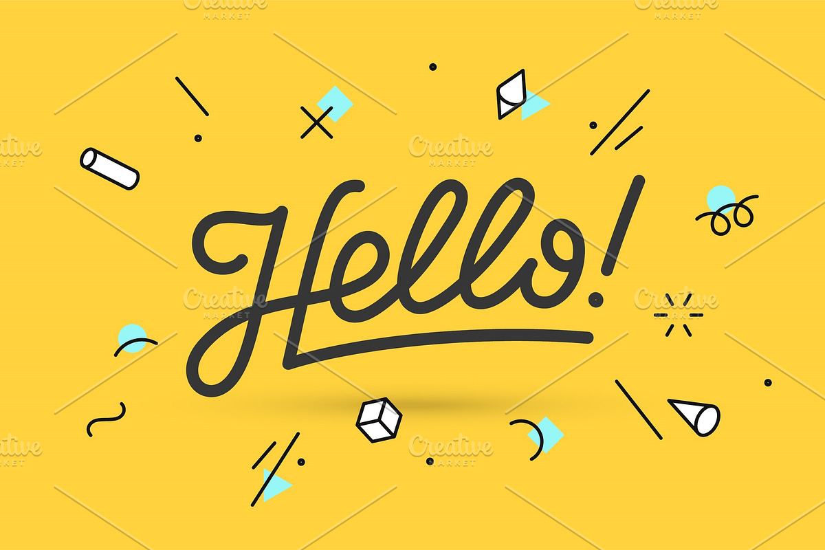 Hello. Lettering for banner in Illustrations - product preview 8
