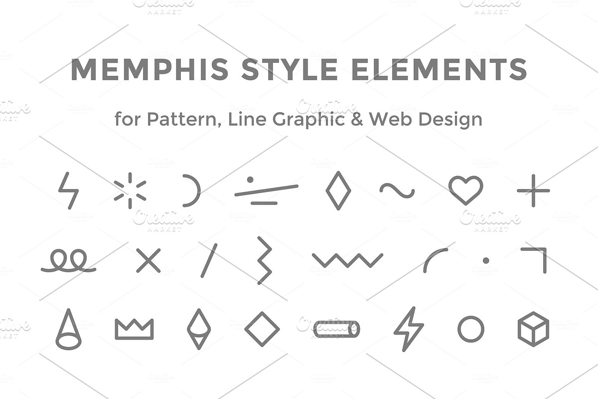 Memphis style elements in Illustrations - product preview 8