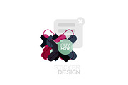 Flat design cross shape geometric sticker icon, paper style design with buy now sample text, for business or web presentation, app or interface buttons