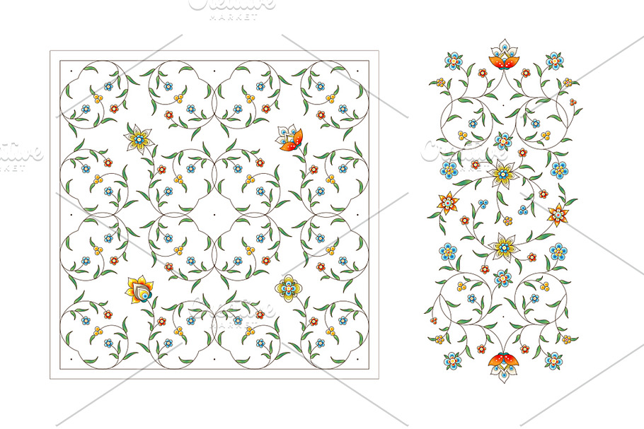 Floral Decor On White Backdrop in Illustrations - product preview 8
