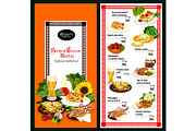 German cuisine restaurant menu template design