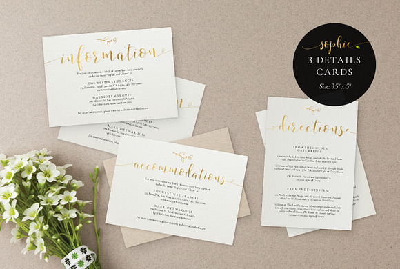 Gold Wedding Invitation Set, Sophie in Wedding Templates - product preview 3