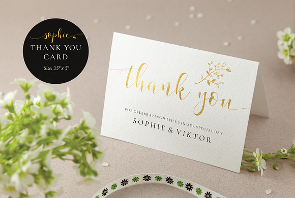 Gold Wedding Invitation Set, Sophie in Wedding Templates - product preview 5