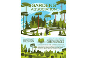 Landscape design studio, gardening service banner