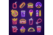 Fast food and drink neon light sign for signboard