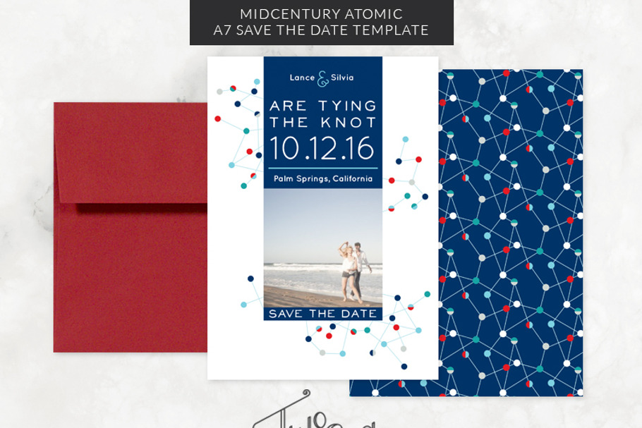 Mid-Century Modern Save the Date in Wedding Templates - product preview 8