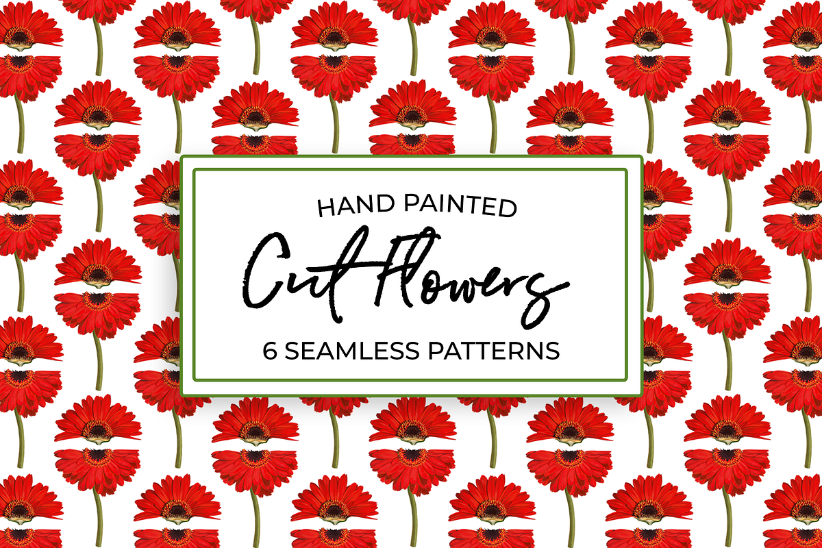 Seamless Patterns Cut Flowers in Patterns - product preview 8