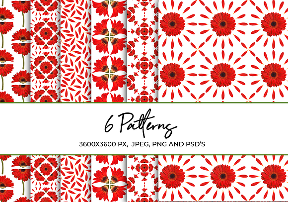 Seamless Patterns Cut Flowers in Patterns - product preview 1