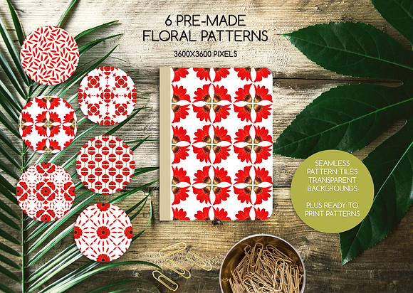 Seamless Patterns Cut Flowers in Patterns - product preview 3