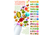 Vitamin complex with vegetarian food sources